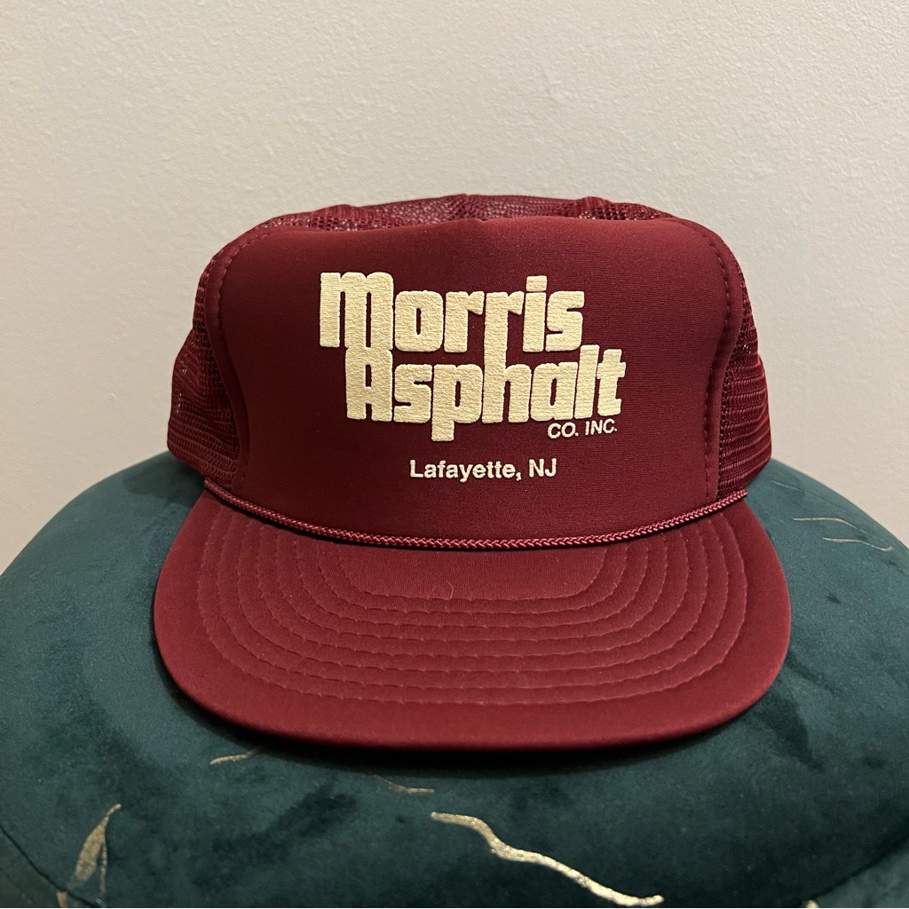 Vintage Morris Asphalt Lafayette Nj Maroon Snapback Trucker Hat Cap Nissin